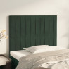 Cabeceira de cama 2 pcs veludo 100x5x78/88 cm verde-escuro 1