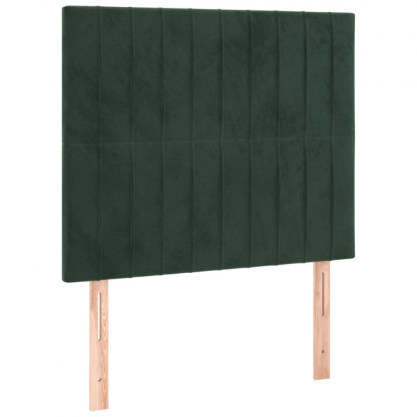 Cabeceira de cama 2 pcs veludo 100x5x78/88 cm verde-escuro M 2