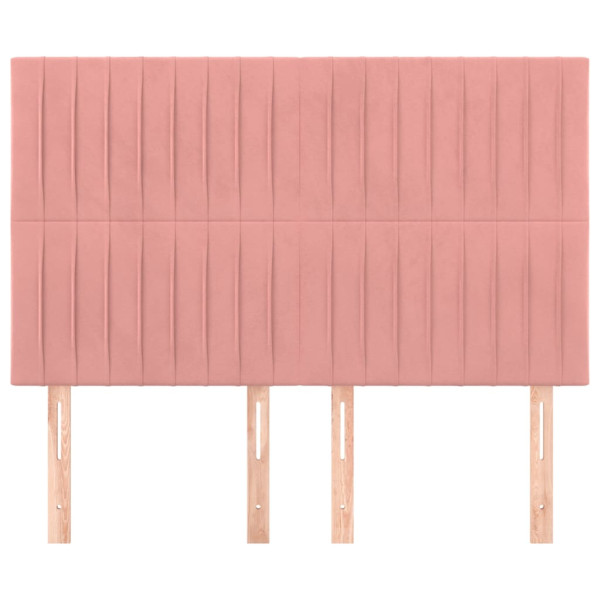 Cabeceros 4 unidades terciopelo rosa 72x5x78/88 cm M 3