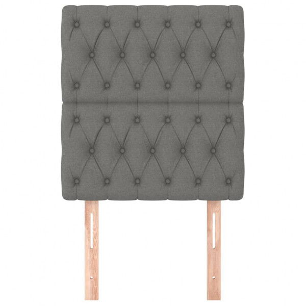 Cabeceira de cama 2 pcs tecido 80x7x78/88 cm cinzento-escuro M 3