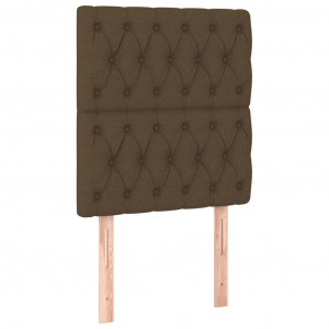 Cabeceira de cama 2 pcs tecido 80x7x78/88 cm castanho-escuro H