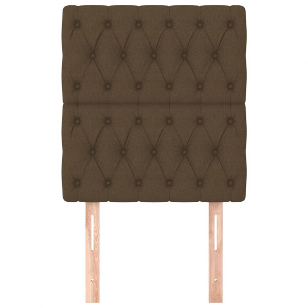 Cabeceira de cama 2 pcs tecido 80x7x78/88 cm castanho-escuro M 3