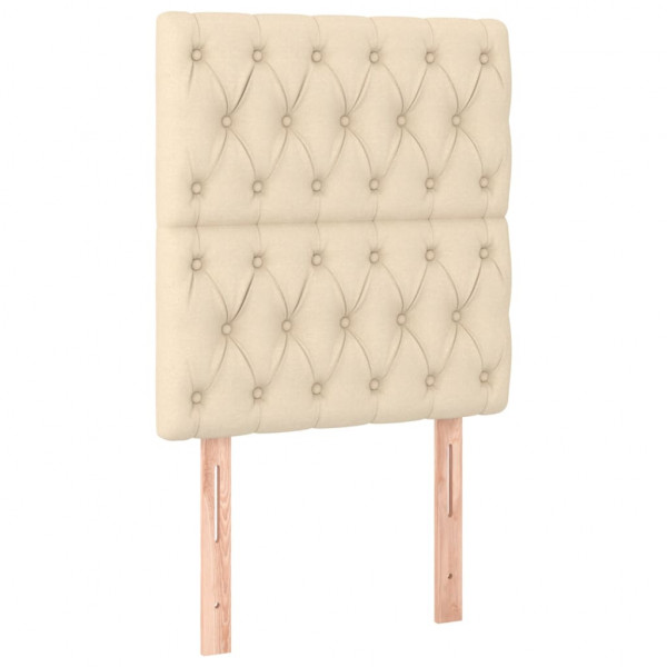 Cabeceira de cama 2 pcs tecido 80x7x78/88 cm creme M 2