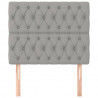 Cabeceira de cama 2 pcs tecido 90x7x78/88 cm cinzento-claro 3
