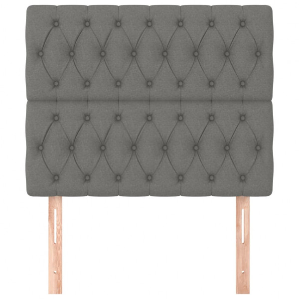 Cabeceros 2 unidades de tela gris oscuro 90x7x78/88 cm M 3