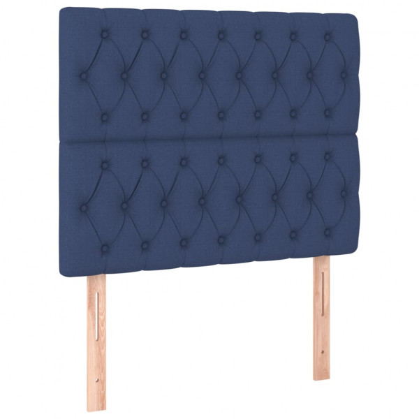 Cabeceira de cama 2 pcs tecido 90x7x78/88 cm azul M 2