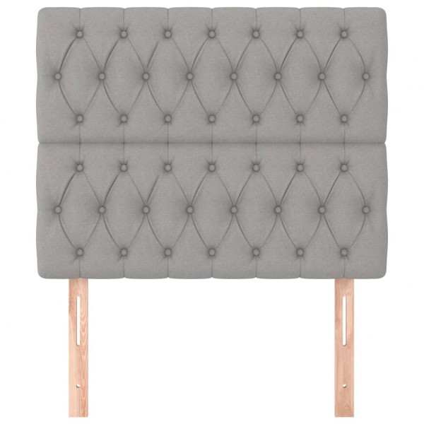 Cabeceros 2 unidades de tela gris claro 100x7x78/88 cm M 3