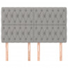 Cabeceira de cama 4 pcs tecido 80x7x78/88 cm cinzento-claro 3