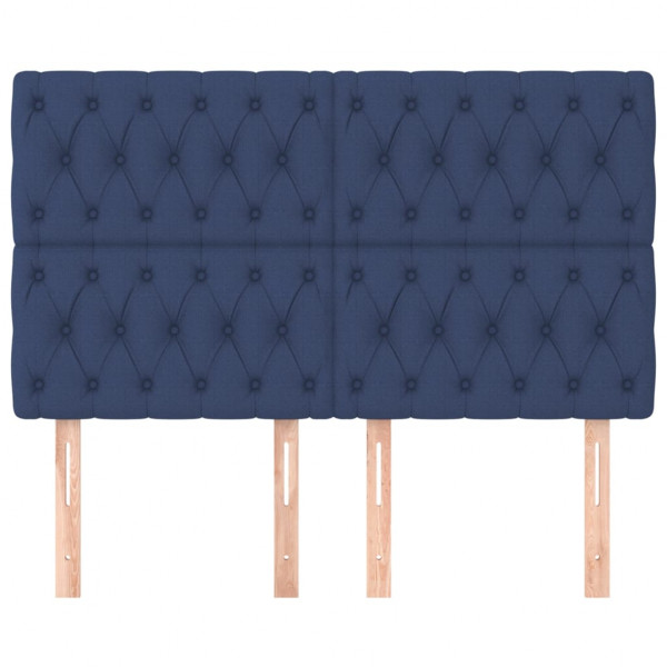 Cabeceira de cama 4 pcs tecido 80x7x78/88 cm azul M 3
