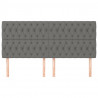 Cabeceira de cama 4 pcs tecido 90x7x78/88 cm cinzento-escuro 3
