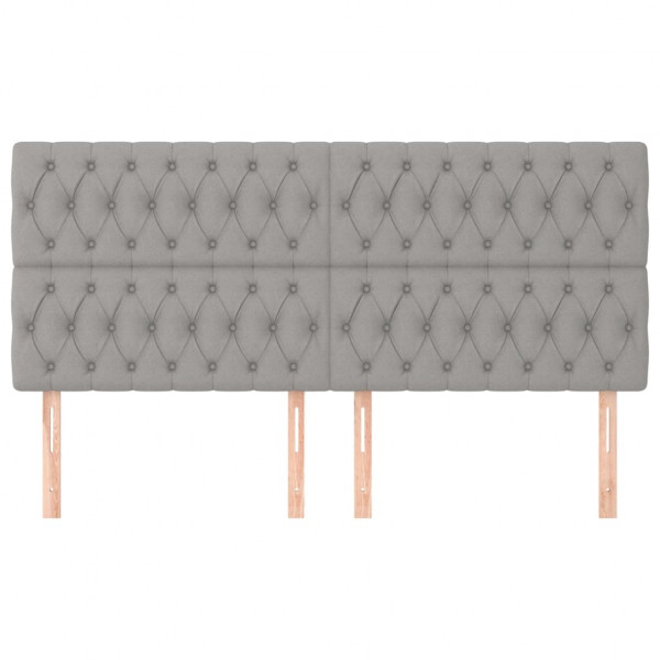 Cabeceros 4 unidades de tela gris claro 100x7x78/88 cm M 3