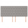 Cabeceira de cama 4 pcs tecido 100x7x78/88 cm cinzento-claro 3