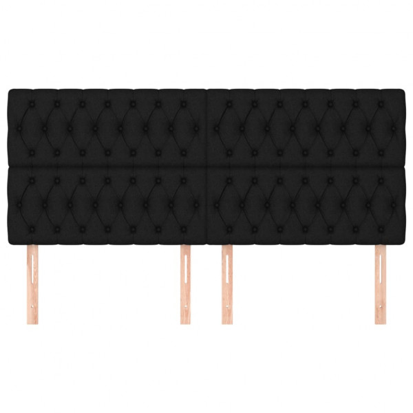 Cabeceros 4 unidades de tela negro 100x7x78/88 cm M 3