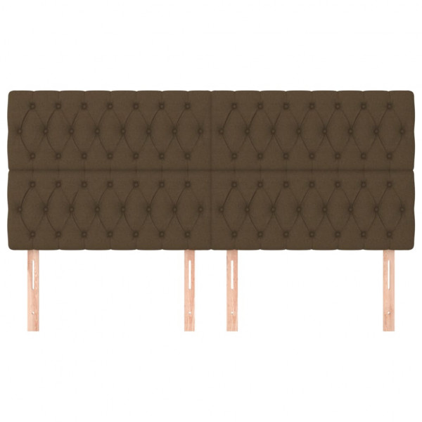 Cabeceira de cama 4 pcs tecido 100x7x78/88 cm castanho -escuro M 3