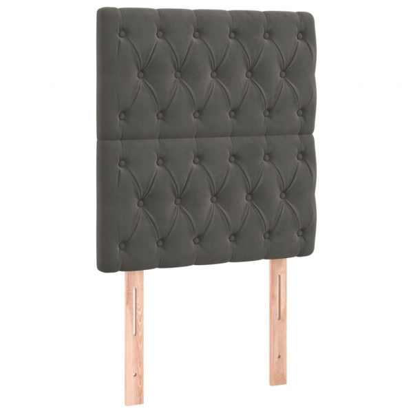 Cabeceros 2 unidades de terciopelo gris oscuro 80x7x78/88 cm M 2