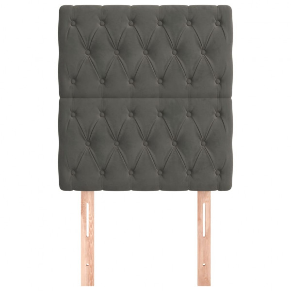 Cabeceira de cama 2 pcs veludo 80x7x78/88 cm cinzento-escuro M 3