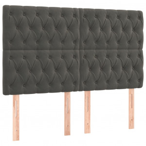 Cabeceros 4 unidades de terciopelo gris oscuro 80x7x78/88 cm H