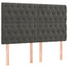 Cabeceira de cama 4 pcs veludo 80x7x78/88 cm cinzento-escuro 2
