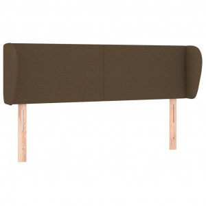 Cabeceira de cama c/ abas tecido 147x23x78/88cm castanho-escuro H