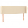 Cabeceira de cama c/ abas tecido 147x23x78/88 cm creme 2