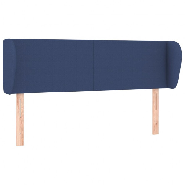 Cabeceira de cama c/ abas tecido 147x23x78/88 cm azul M 2