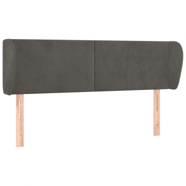 Cabeceira de cama c/ abas veludo 147x23x78/88cm cinzento-escuro M 2