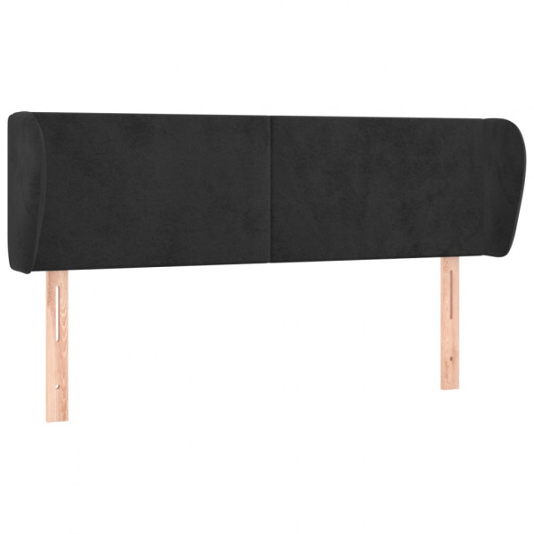 Cabeceira de cama c/ abas veludo 147x23x78/88 cm preto M 2