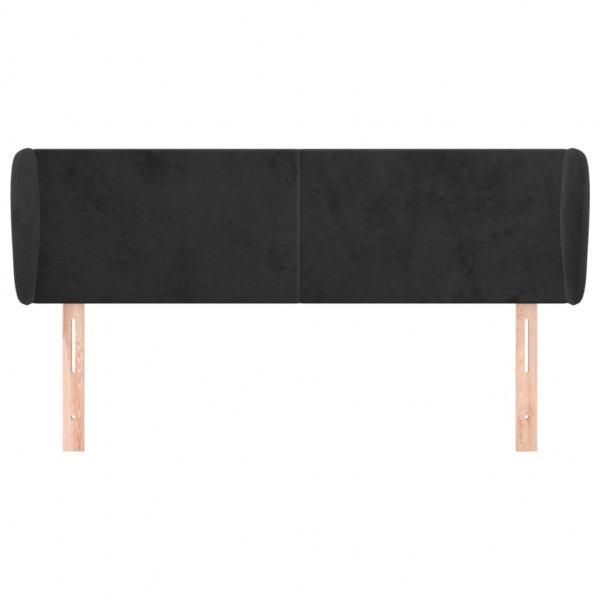 Cabeceira de cama c/ abas veludo 147x23x78/88 cm preto M 3