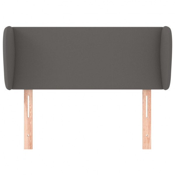 Cabeceira de cama c/ abas couro artificial 93x23x78/88 cm cinza M 3