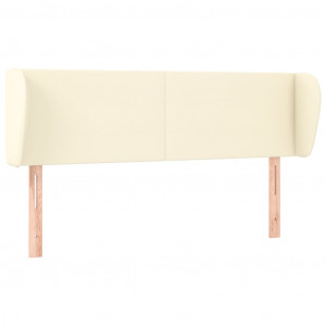 Cabecero de cuero sintético color crema 147x23x78/88 cm H