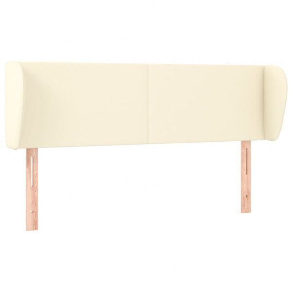 Cabeceira de cama c/ abas couro artificial 147x23x78/88cm creme M 2