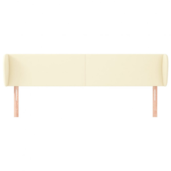 Cabecero de cuero sintético color crema 183x23x78/88 cm M 3