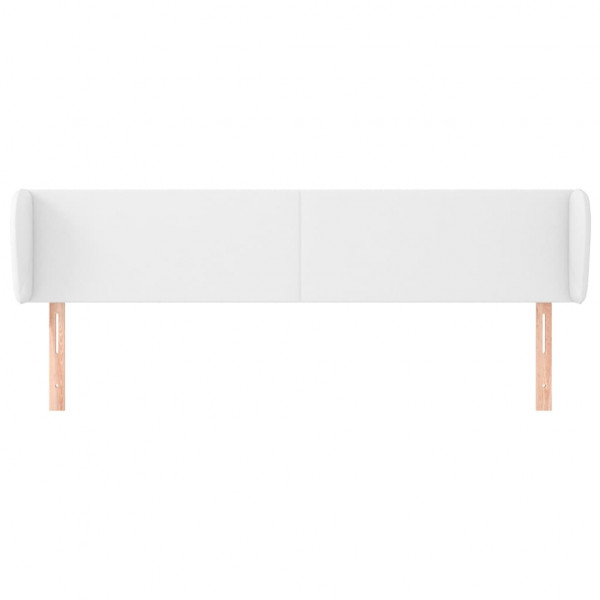 Cabecero de cuero sintético blanco 203x23x78/88 cm M 3