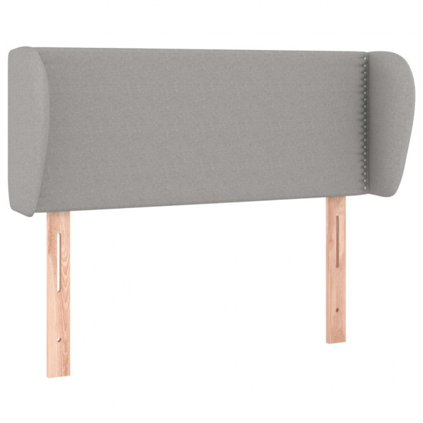 Cabeceira de cama c/ abas tecido 93x23x78/88 cm cinzento-claro M 2