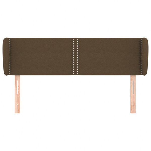 Cabeceira de cama c/ abas tecido 147x23x78/88cm castanho-escuro M 3