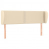 Cabeceira de cama c/ abas tecido 147x23x78/88 cm creme 2