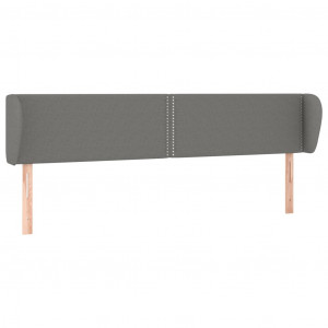 Cabeceira de cama c/ abas tecido 203x23x78/88cm cinzento-escuro H