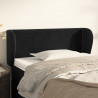 Cabeceira de cama c/ abas veludo 93x23x78/88 cm preto 1