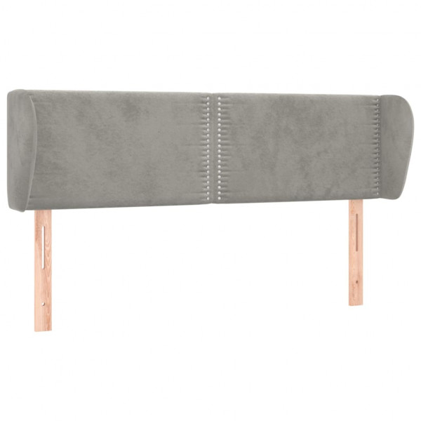 Cabeceira de cama c/ abas veludo 147x23x78/88 cm cinzento-claro M 2