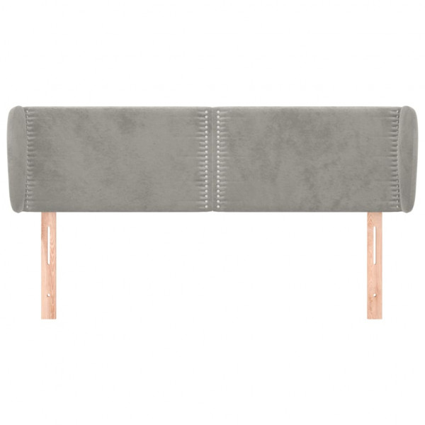 Cabecero de terciopelo gris claro 147x23x78/88 cm M 3