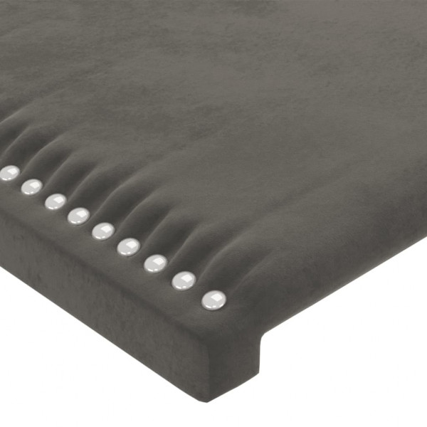 Cabeceira de cama c/ abas veludo 147x23x78/88cm cinzento-escuro M 5