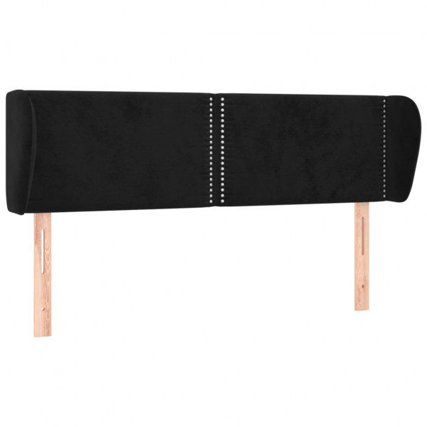 Cabeceira de cama c/ abas veludo 147x23x78/88 cm preto M 2