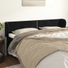 Cabeceira de cama c/ abas veludo 183x23x78/88 cm preto 1