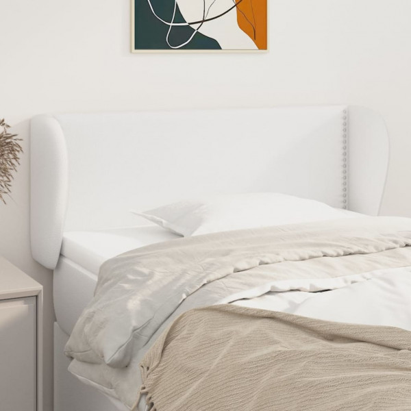 Cabecero de cuero sintético blanco 83x23x78/88 cm D