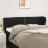 Cabeceira cama abas couro artificial 147x23x78/88 cm preto 1