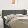 Cabeceira de cama c/ abas couro artificial 147x23x78/88cm cinza 1