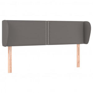 Cabecero de cuero sintético gris 147x23x78/88 cm H