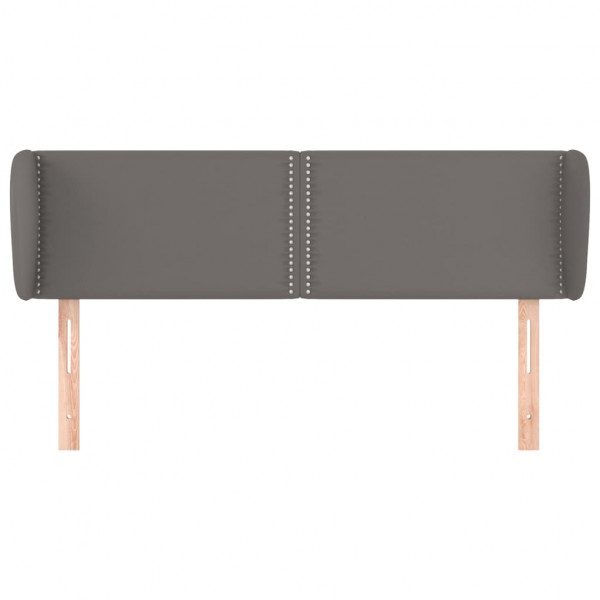 Cabeceira de cama c/ abas couro artificial 147x23x78/88cm cinza M 3