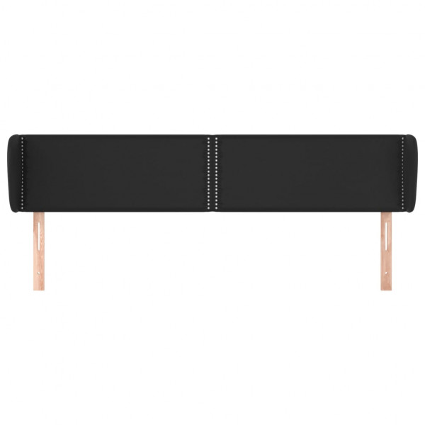 Cabecero de cuero sintético negro 183x23x78/88 cm M 3