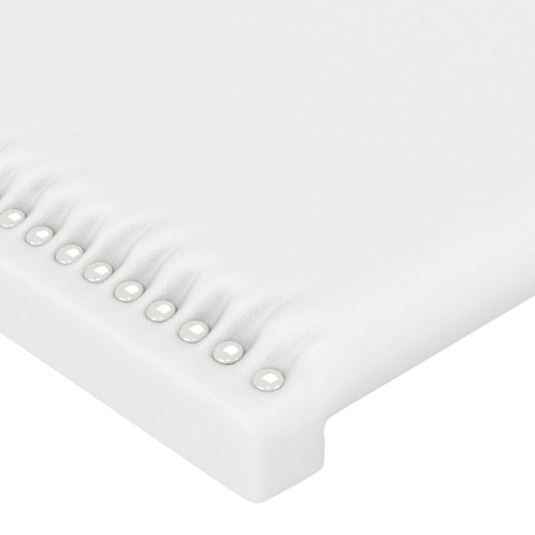Cabeceira de cama c/ abas couro artificial203x23x78/88cm branco M 5